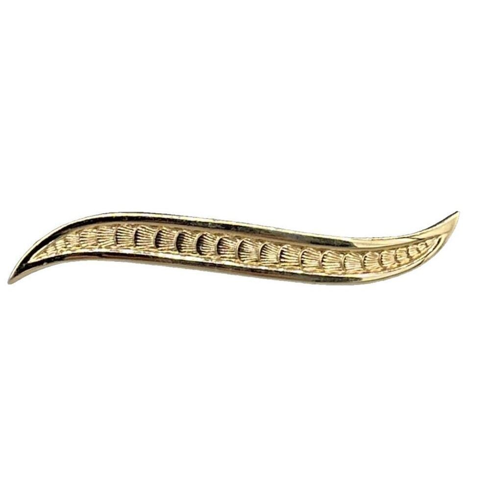 Simple Monet etched design curved bar pin
